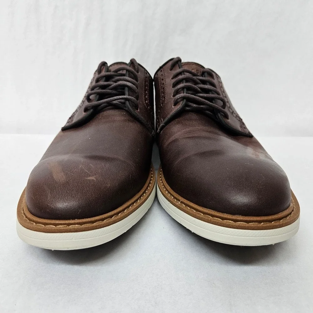 Cole Haan Go-To Plain Toe Oxford Shoes C35083‎ Dark Coffee Leather Men's Size 8